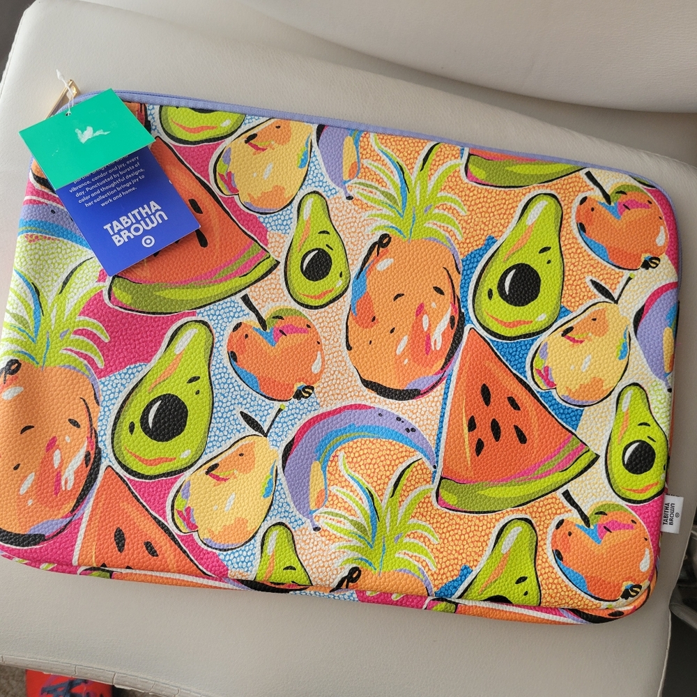 NWT Tabitha Brown (Target) Fruit Motif Tech Sleeve ~ Travel Case ~ Packing Cube - Picture 2 of 14